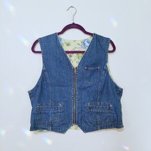 Vtg Liz Claiborne Reversible Vest